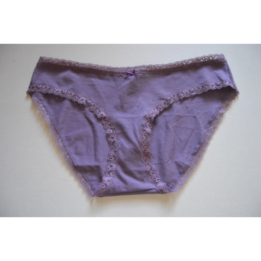 SKIMS Sz Large Lavender Lightweight Cotton Lace Trim Brief